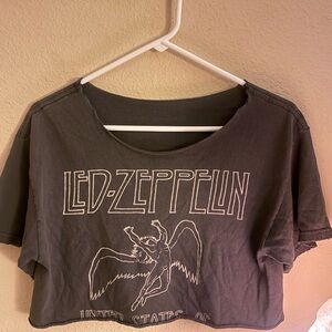 Led Zeppelin Gray Crop Top
